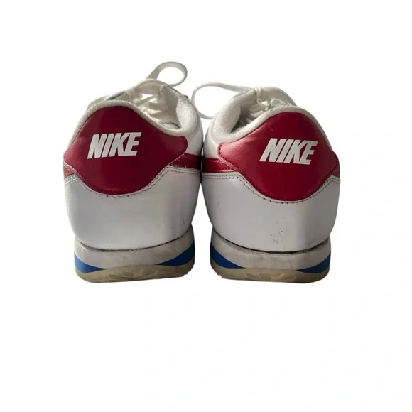 Nike Cortez leather sneakers white red blue swoosh size 10 - Picture 9 of 13